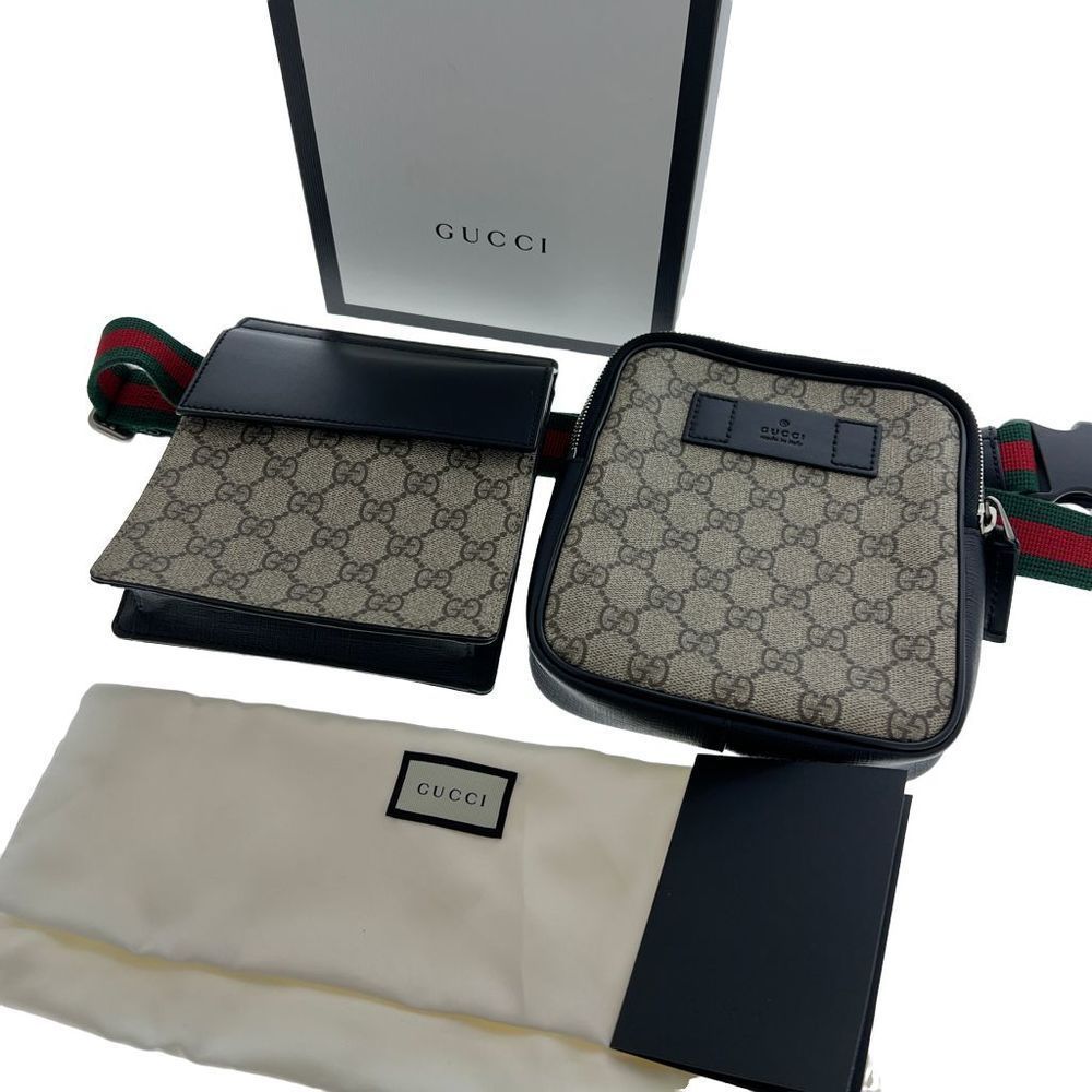 Gucci GG Supreme Double Web Belt Bag - Picture 2 of 13